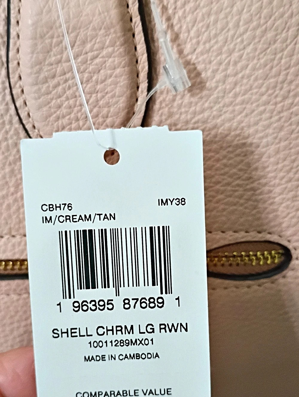 Coach Rowan Large Satchel Bag With Shell Charm Pink & White - Picture 3 of 10